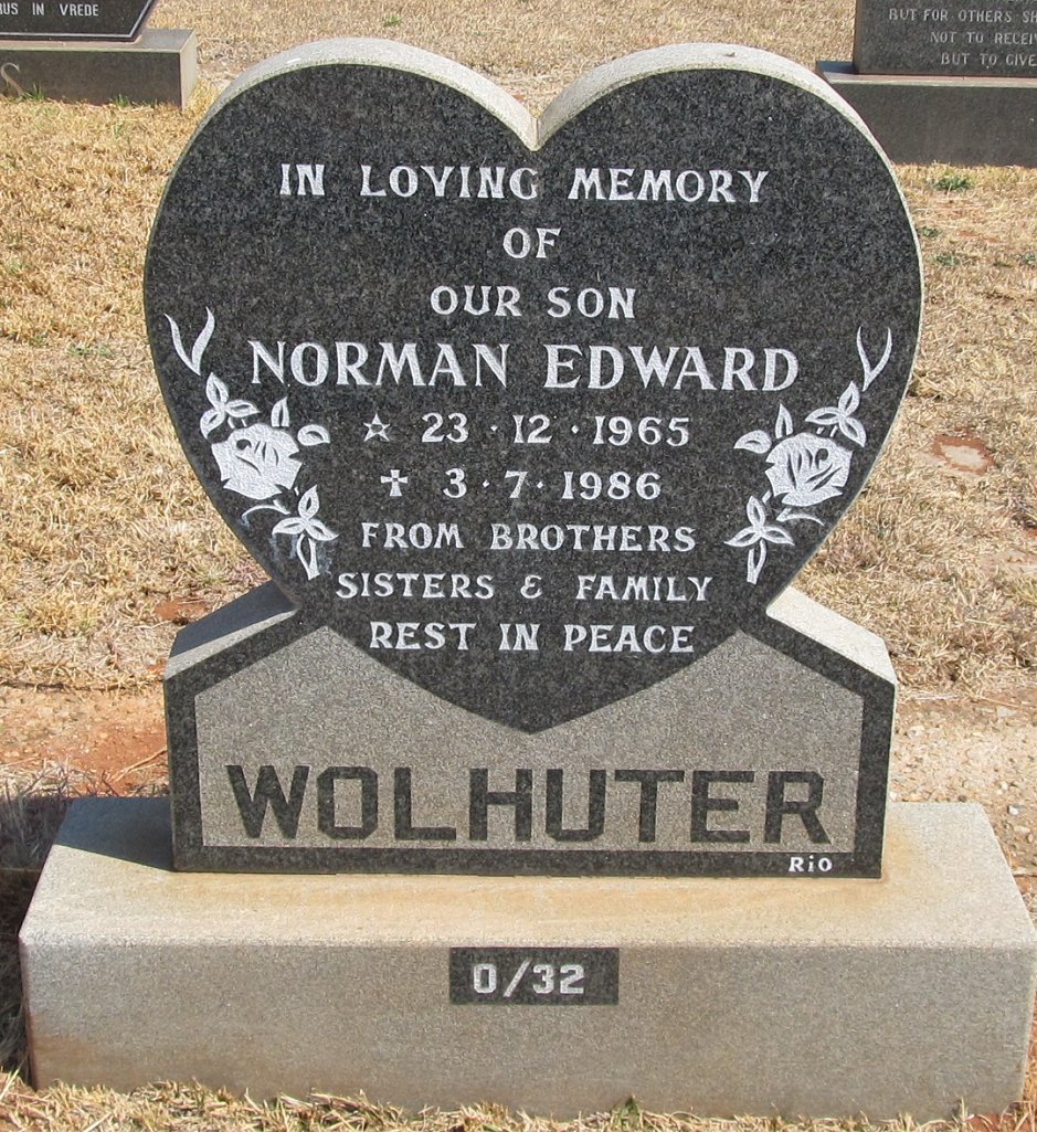 WOLHUTER Norman Edward 1965-1986