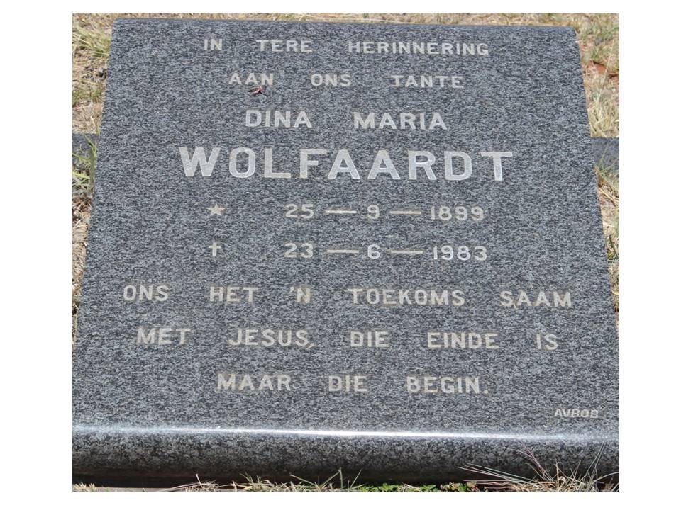 WOLFAARDT Dina Maria 1899-1983