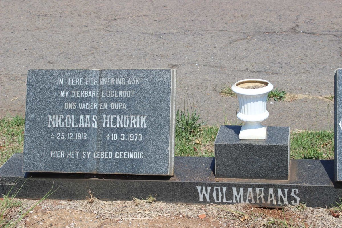 WOLMARANS Nicolaas Hendrik 1918-1973