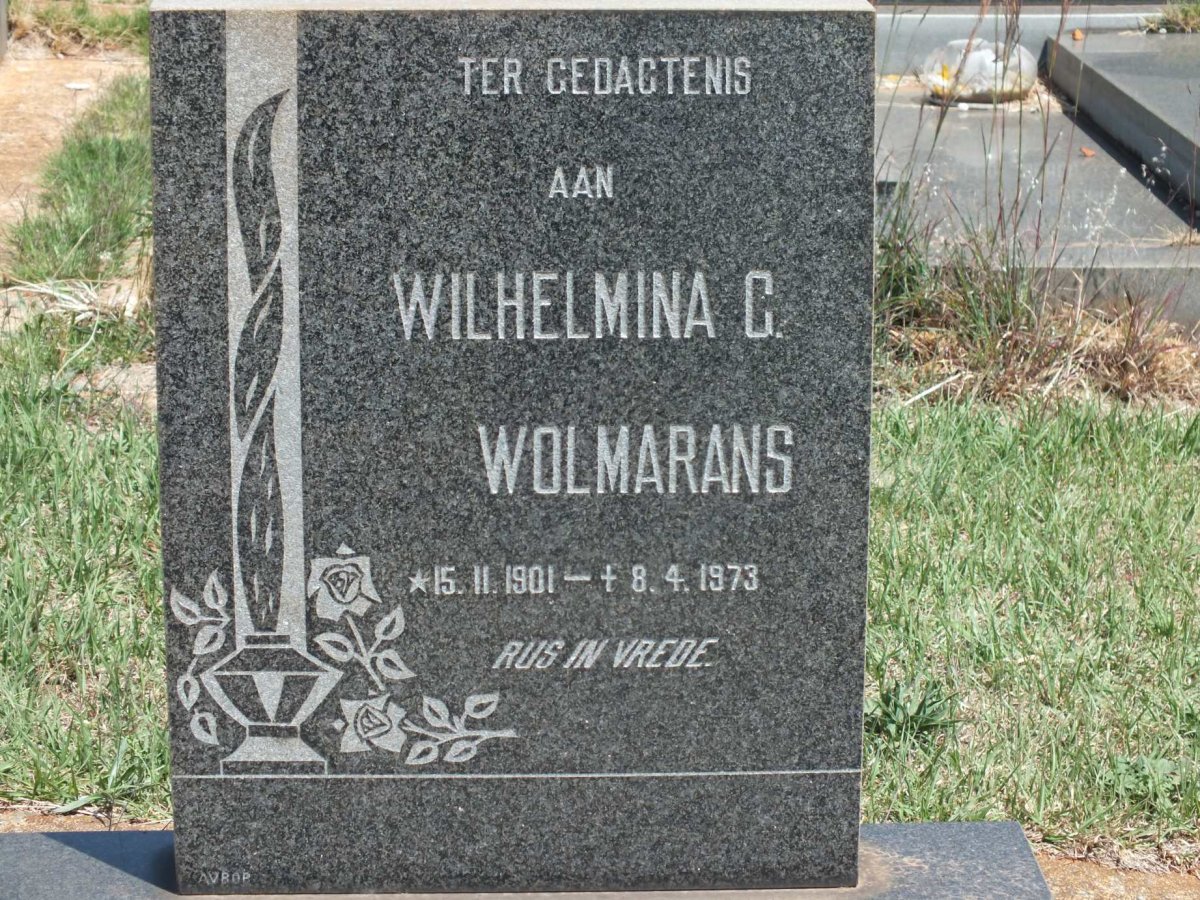 WOLMARANS Wilhelmina C. 1901-1973