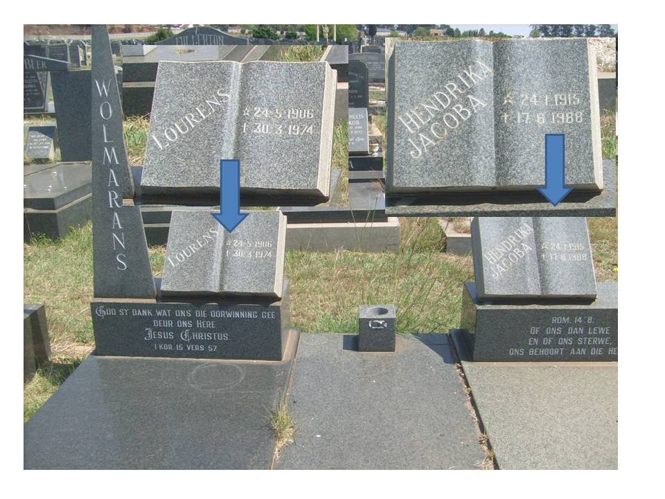 WOLMARANS Lourens 1906-1974 &amp; Hendrika Jacoba 1915-1988