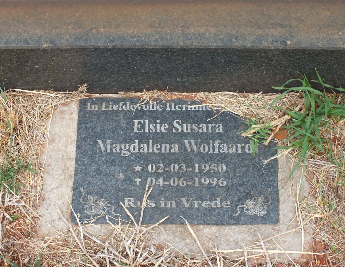 WOLFAARDT Elsie Susara Magdalena 1950-1996