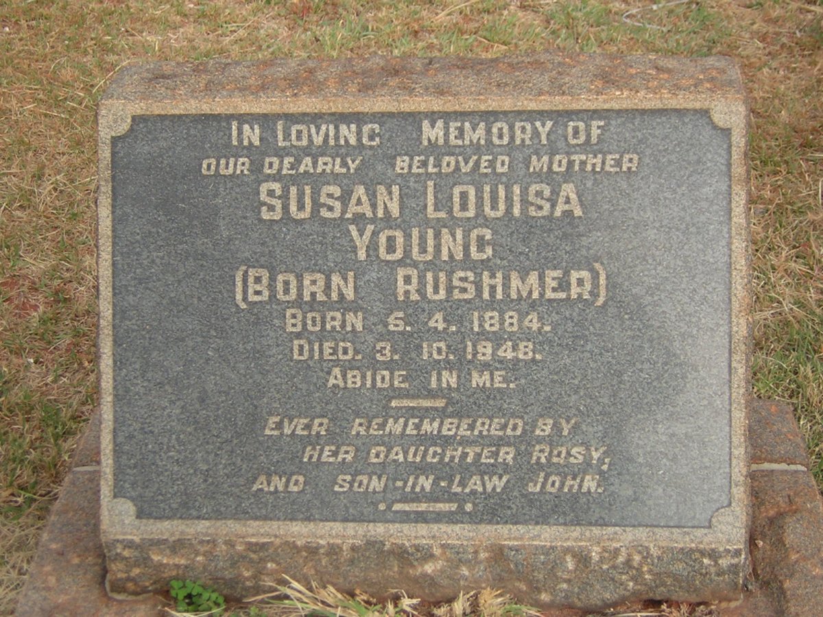 YOUNG Susan Louisa nee RUSHMER 1884-1948