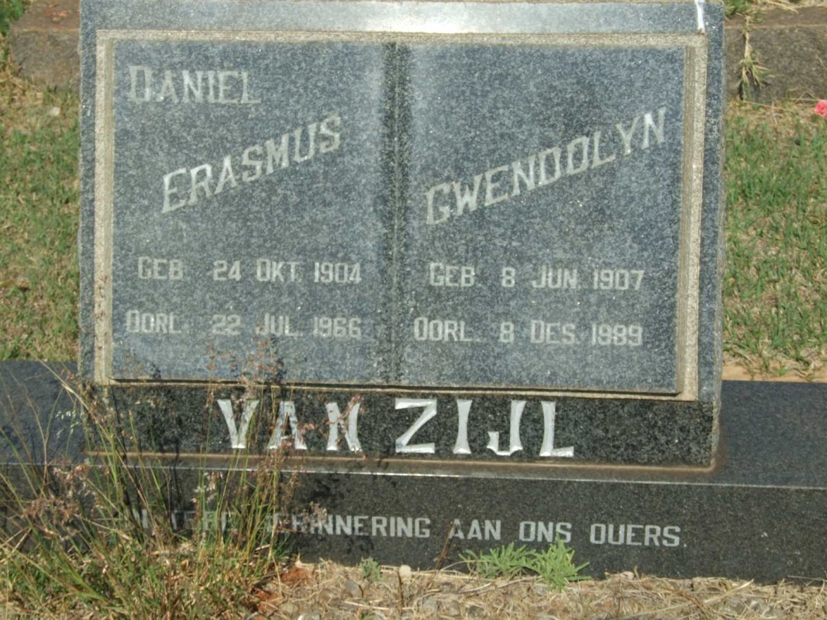 ZIJL Daniël Erasmus, van 1904-1966 &amp; Gwendolyn 1907-1989