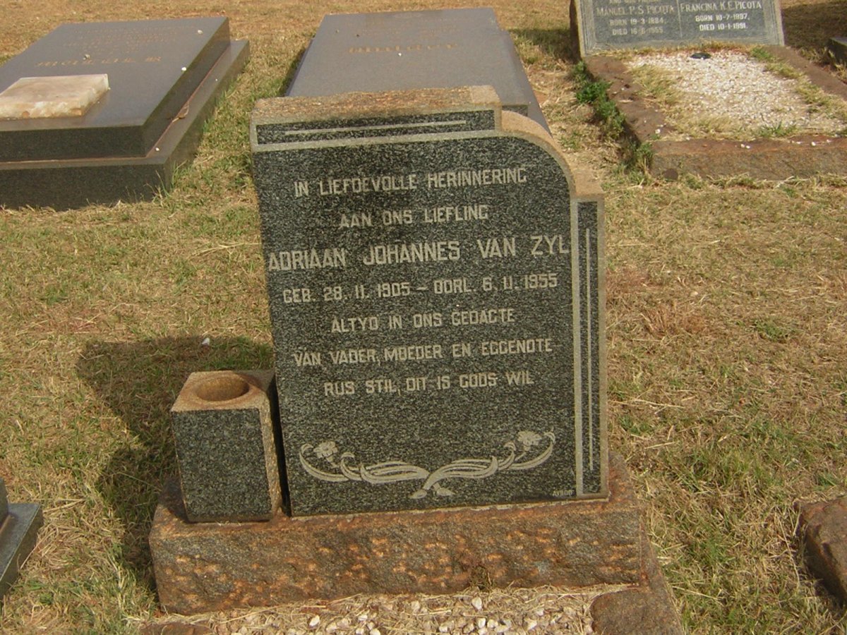 ZYL Adriaan Johannes, van 1905-1955
