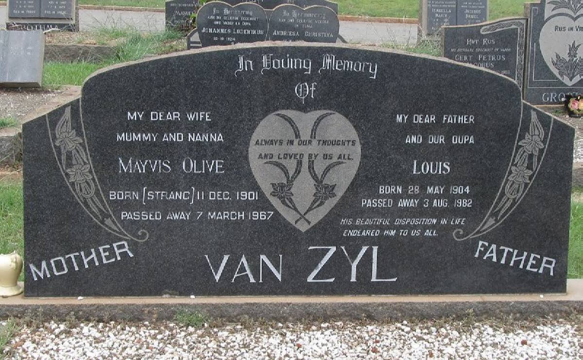 ZYL Louis, van 1904-1982 &amp; Mayvis Olive STRANG 1901-1967