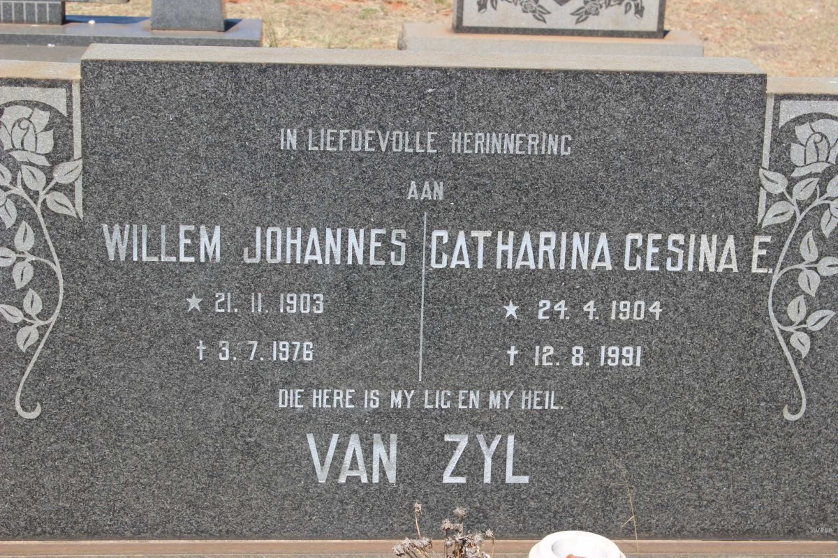ZYL Willem Johannes, van 1903-1976 &amp; Catharina Gesina E. 1904-1991