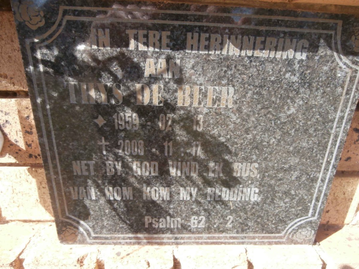 BEER Thys, de 1959-2008
