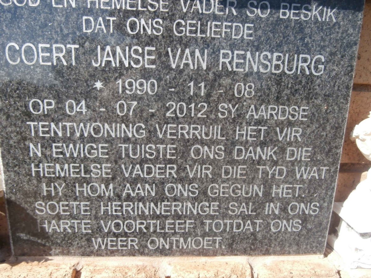 RENSBURG Coert, Janse van 1990-2012