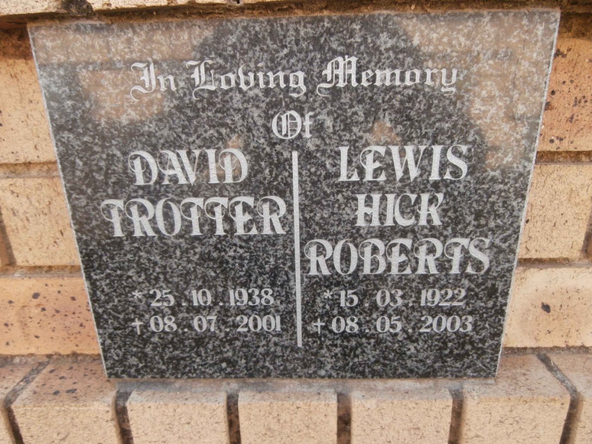 ROBERTS Lewis Hick 1922-2003 :: TROTTER David 1938-2001