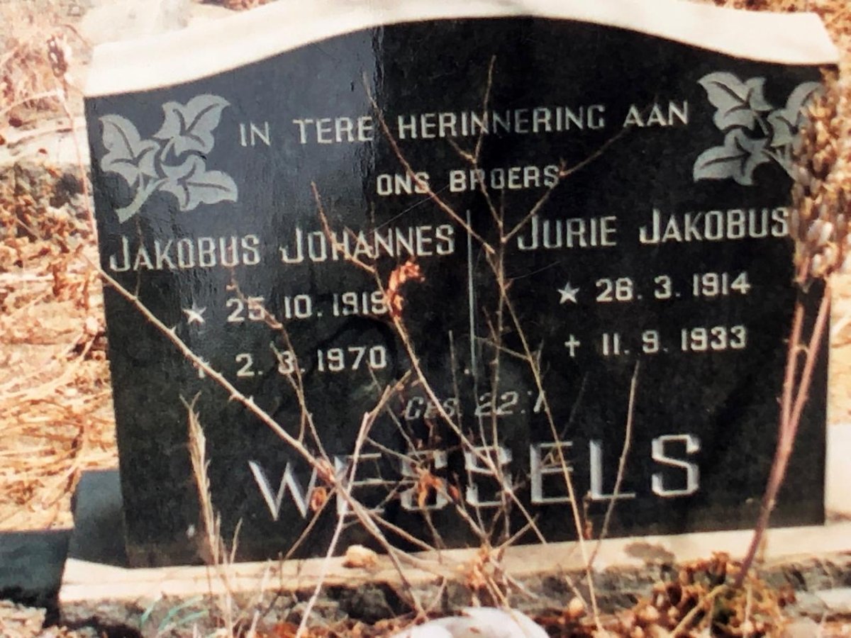 WESSELS Jurie Jakobus 1914-1933 :: WESSELS Jakobus Johannes 1919-1970