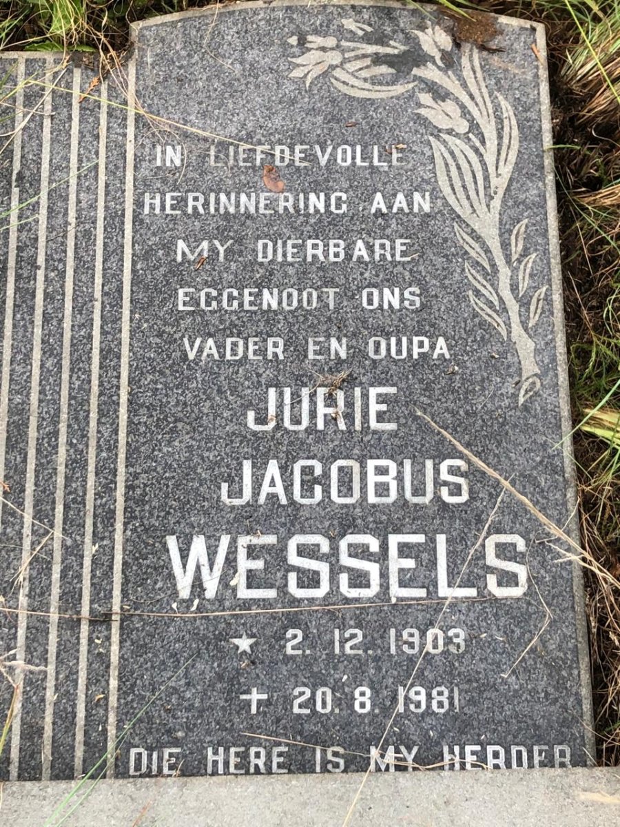 WESSELS Jurie Jacobus 1903-1981