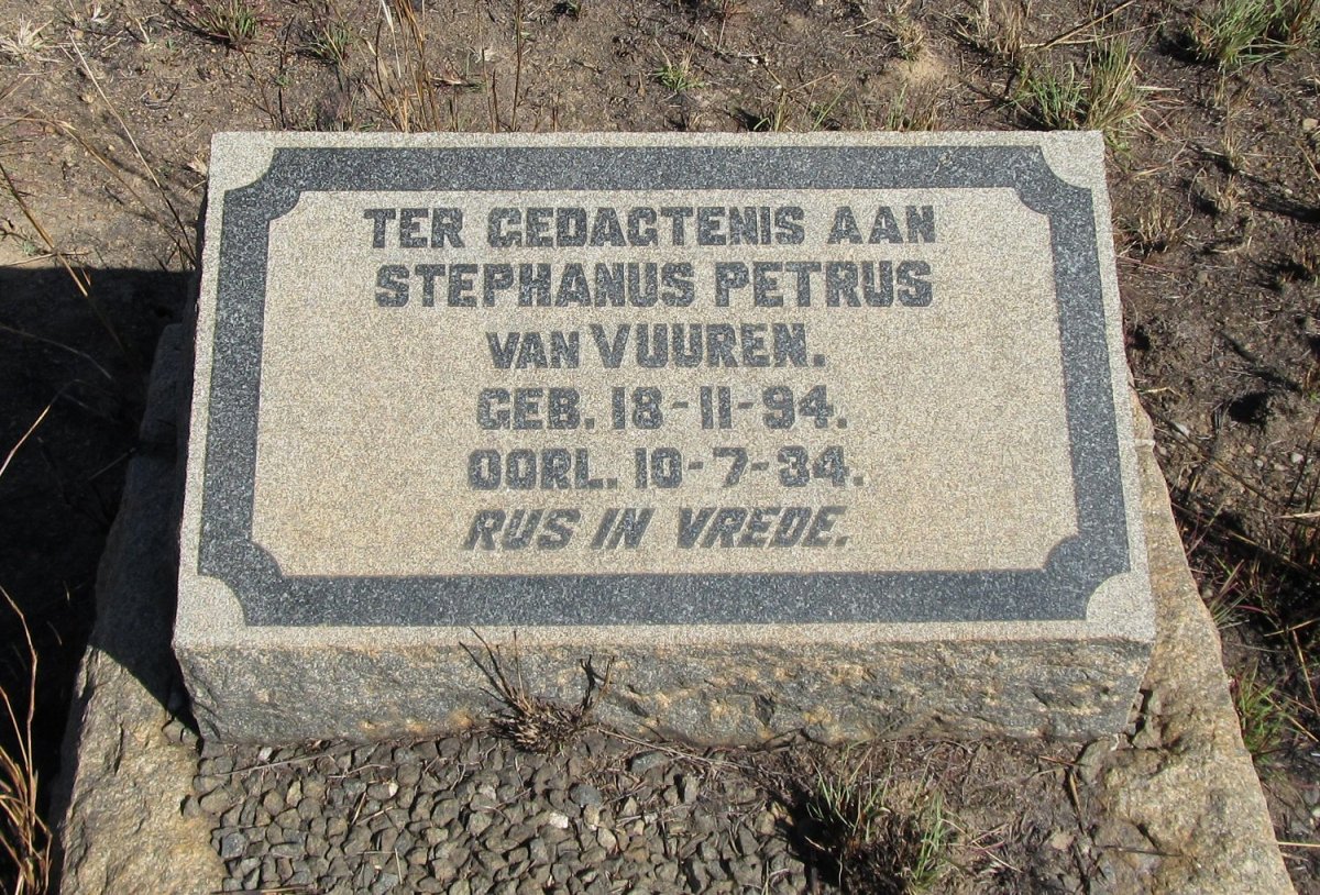 VUUREN Stephanus Petrus, van 1894-1934