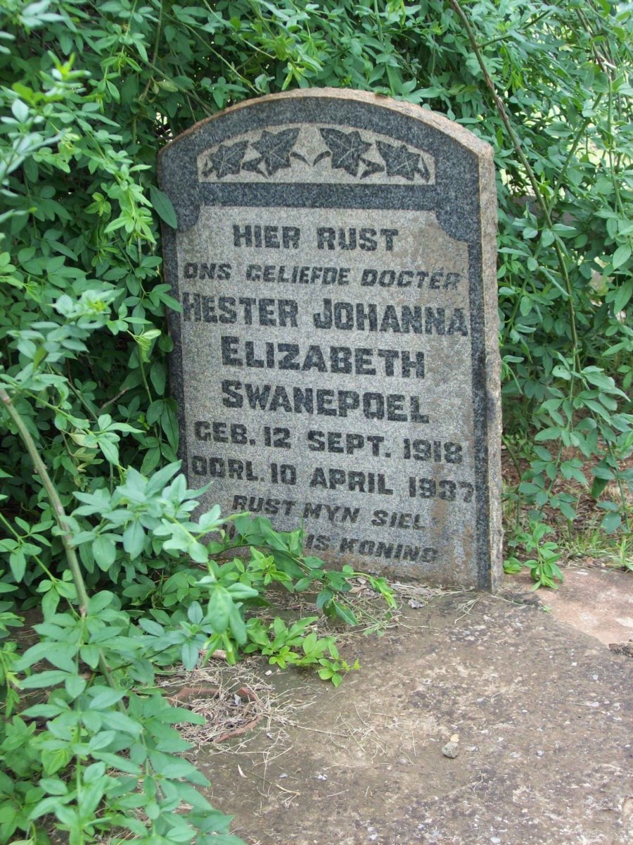 SWANEPOEL Hester Johanna Elizabeth 1918-1937