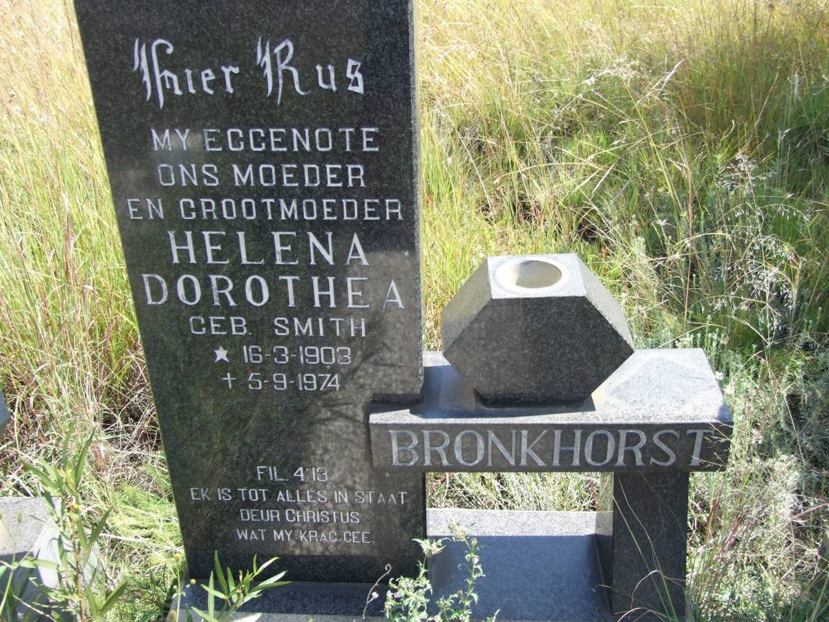 BRONKHORST Helena Dorothea nee SMITH 1903-1974