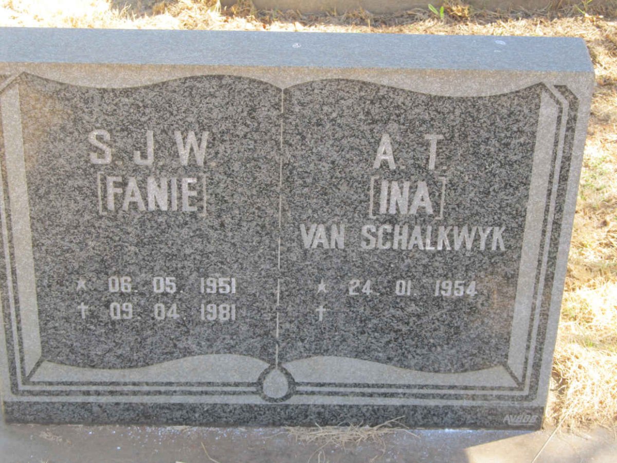 SCHALKWYK S.J.W., van 1951-1981 &amp; A.T. 1954-