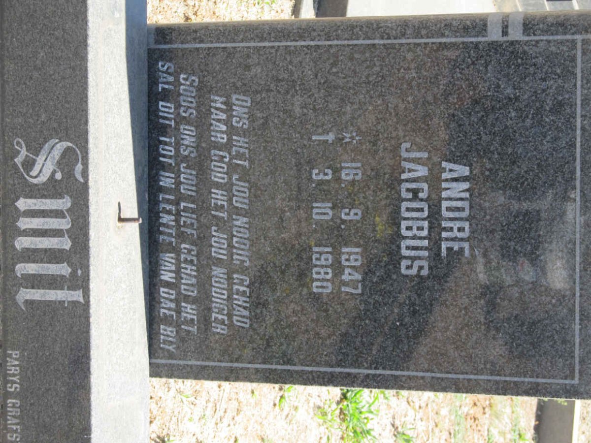 SMIT Andre Jacobus 1947-1980
