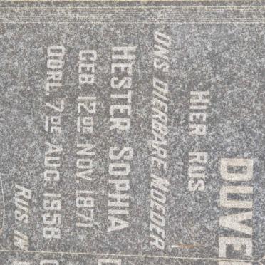 DUVENAGE Diederick Johannes 1859-1945 &amp; Hester Sophia 1871-1958