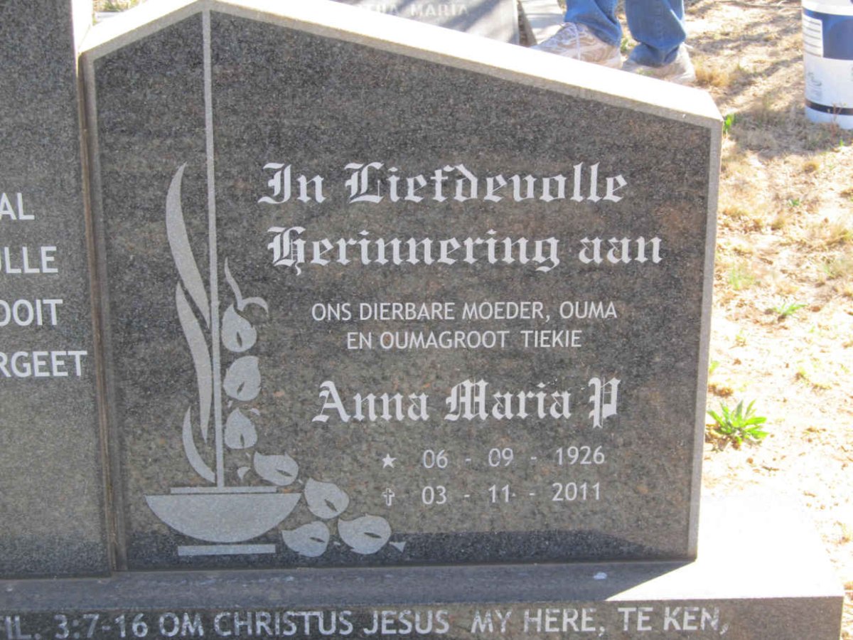 WALT Jacobus S., van der 1918-1980 &amp; Anna Maria P. 1926-2011