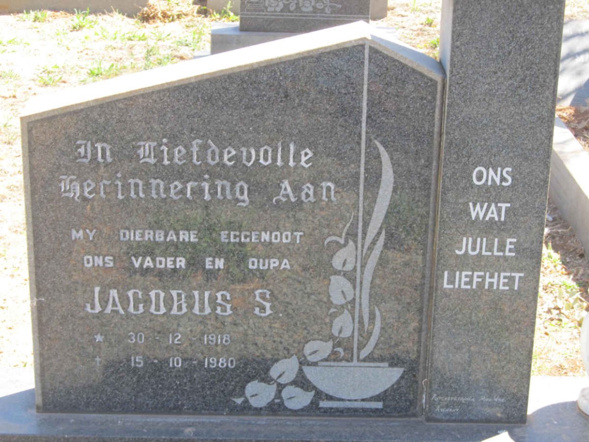 WALT Jacobus S., van der 1918-1980 &amp; Anna Maria P. 1926-2011