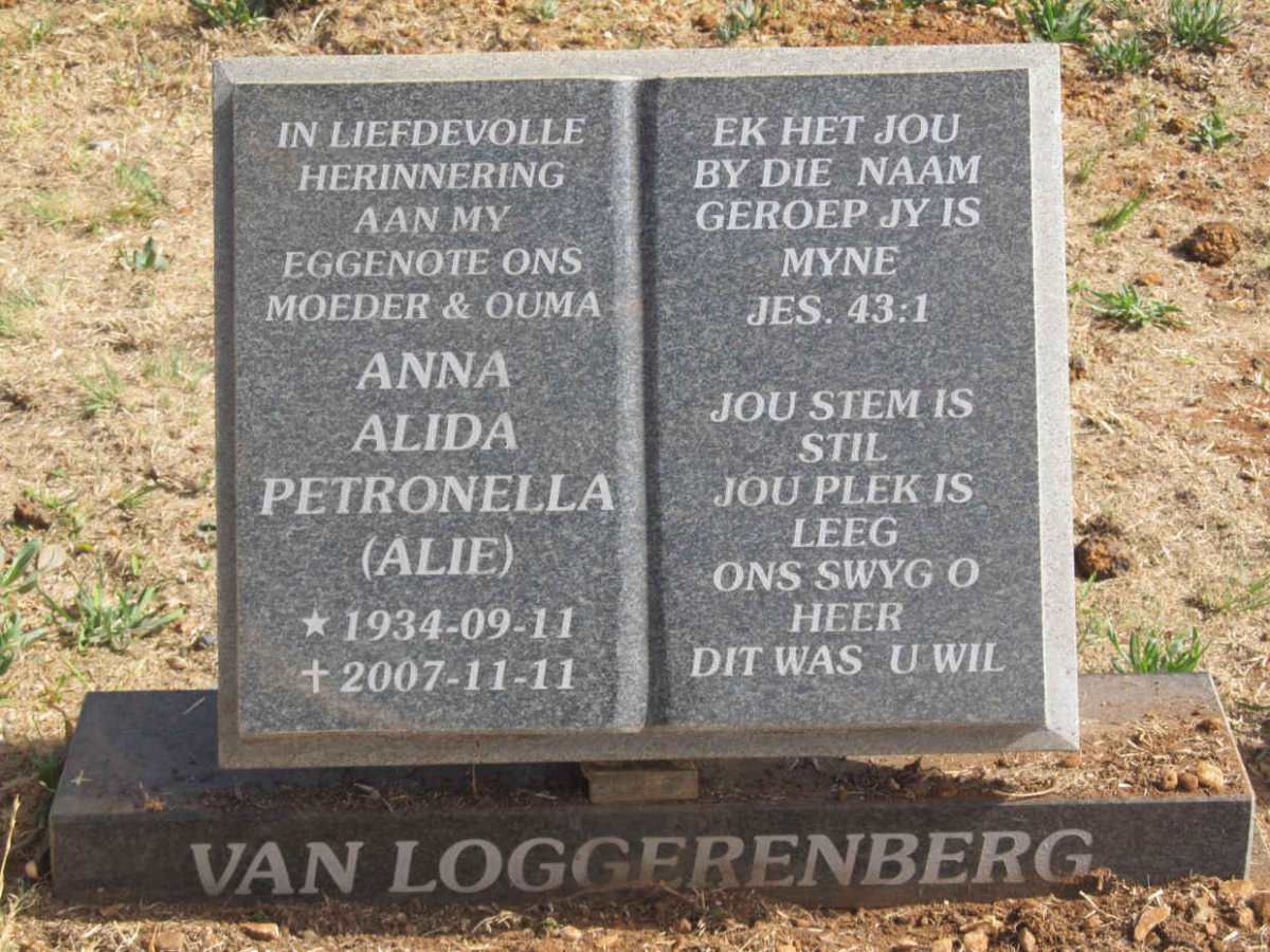 LOGGERENBERG Anna Alida Petronella, van 1934-2007