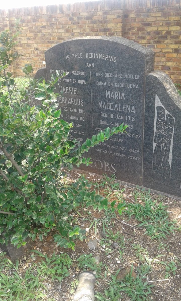 JACOBS Gabriel Gerhardus 1910-1960 &amp; Maria Magdalena 1915-19?8