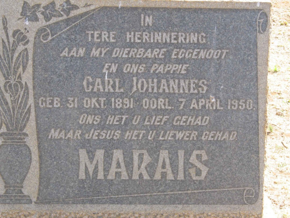 MARAIS Carl Johannes 1891-1950