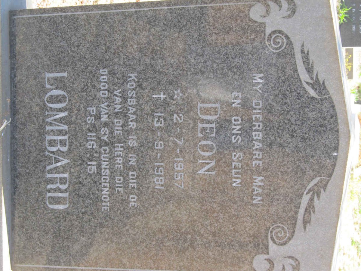 LOMBARD Deon 1957-1981