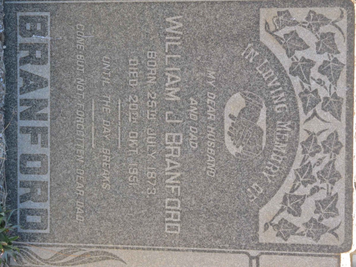 BRANFORD William J. 1873-1951