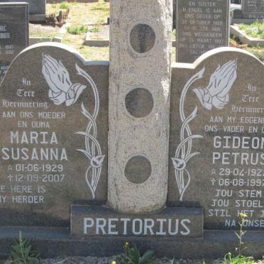 PRETORIUS Gideon Petrus 1924-1997 &amp; Maria Susanna 1929-2007