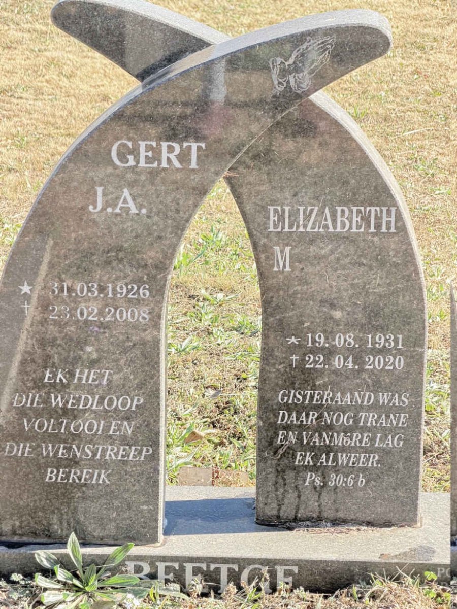 BEETGE J.A. 1926-2008 & Elizabeth M. 1931-2020