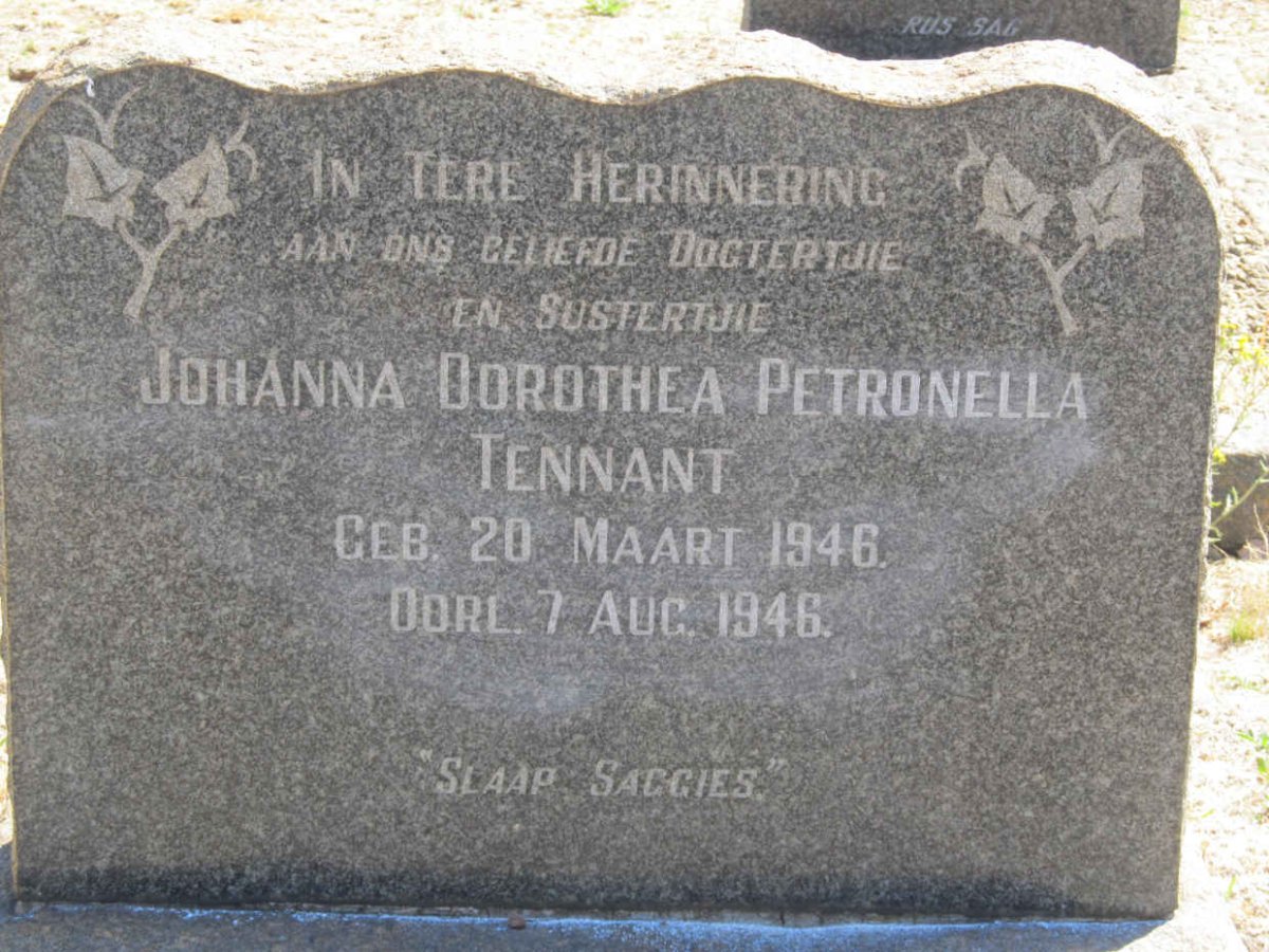TENNANT Johanna Dorothea Petronella 1946-1946