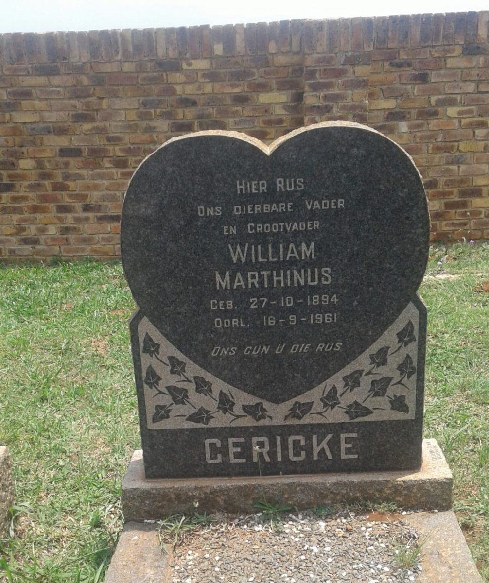 GERICKE William Marthinus 1894-1961