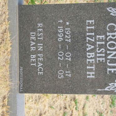 CRONJE Elsie Elizabeth 1927-1996