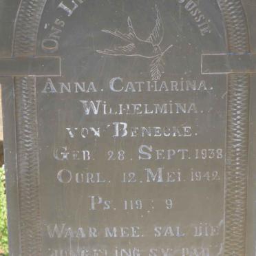 BENECKE Anna Catharina Wilhelmina, von 1938-1942