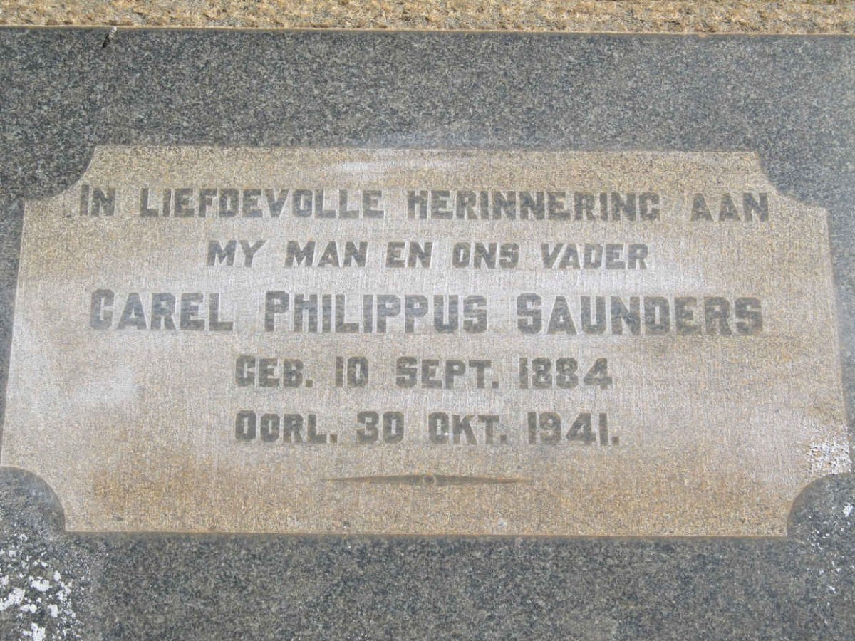 SAUNDERS Carel Philippus 1884-1941