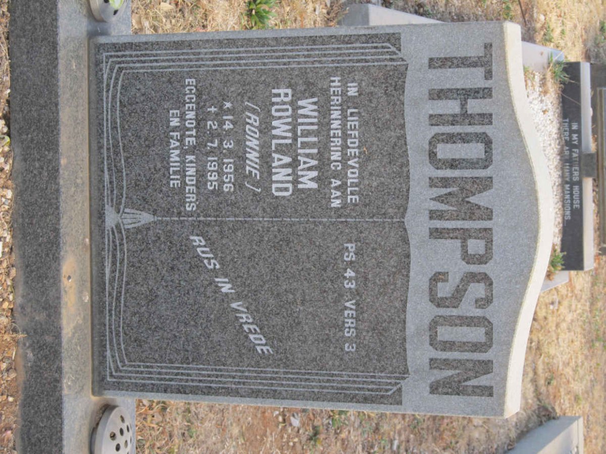 THOMPSON William Rowland 1956-1995