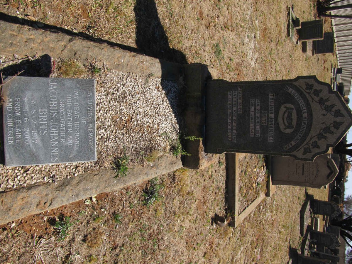 BRITS Theunis Johannes 1869-1945 :: BRITS Jacobus Johannes 1917-2007