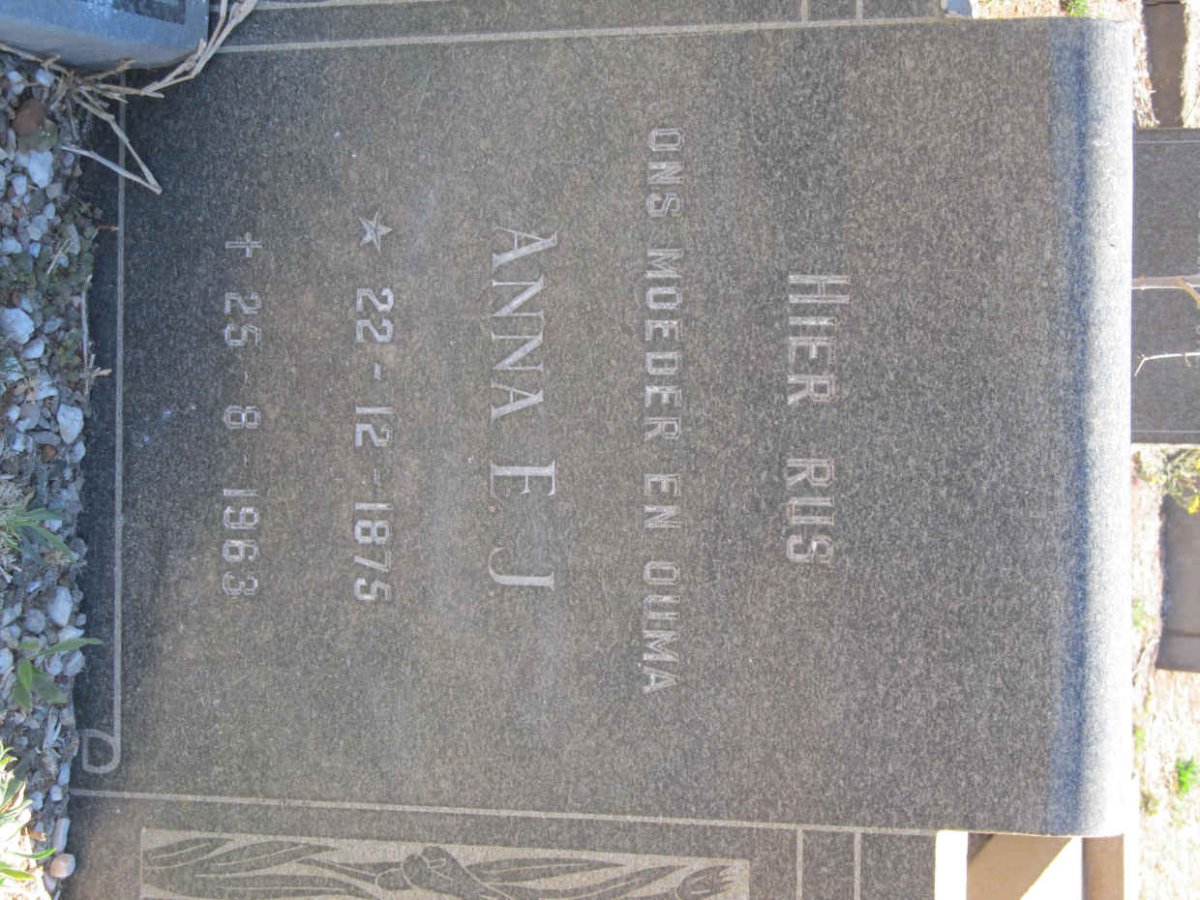 BRITS Cornelius J. 1875-1947 &amp; Anna E.J. 1875-1963