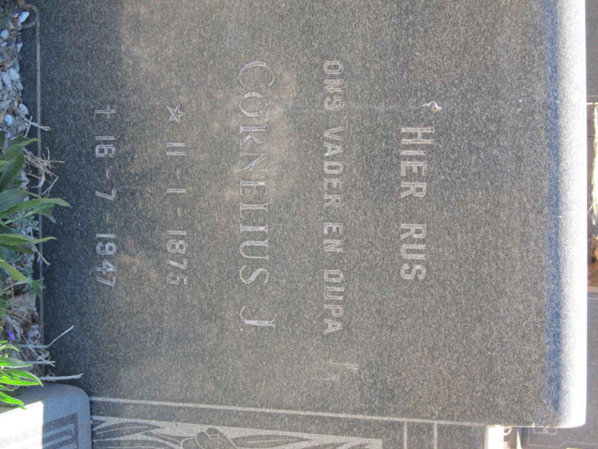 BRITS Cornelius J. 1875-1947 &amp; Anna E.J. 1875-1963