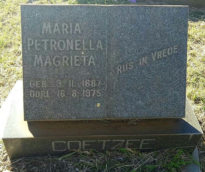 COETZEE Maria Petronella Magrieta 1887-1975