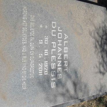 PLESSIS Johanna Jacoba Rosina, du 1926-1980 :: DU PLESSIS Albert Johannes 1946-2009