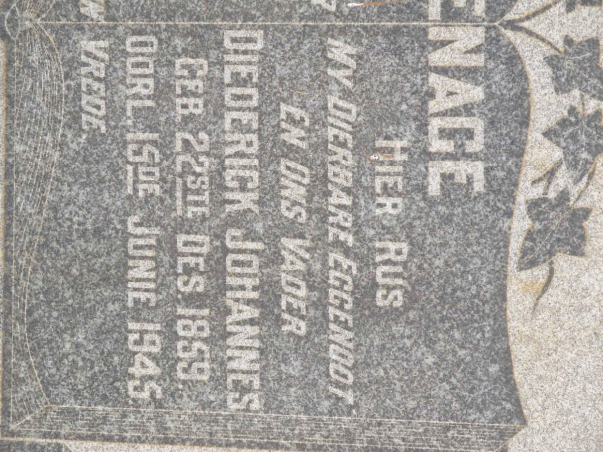 DUVENAGE Diederick Johannes 1859-1945 &amp; Hester Sophia 1871-1958