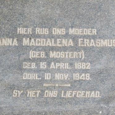 ERASMUS Anna Magdalena nee MOSTERT 1882-1948