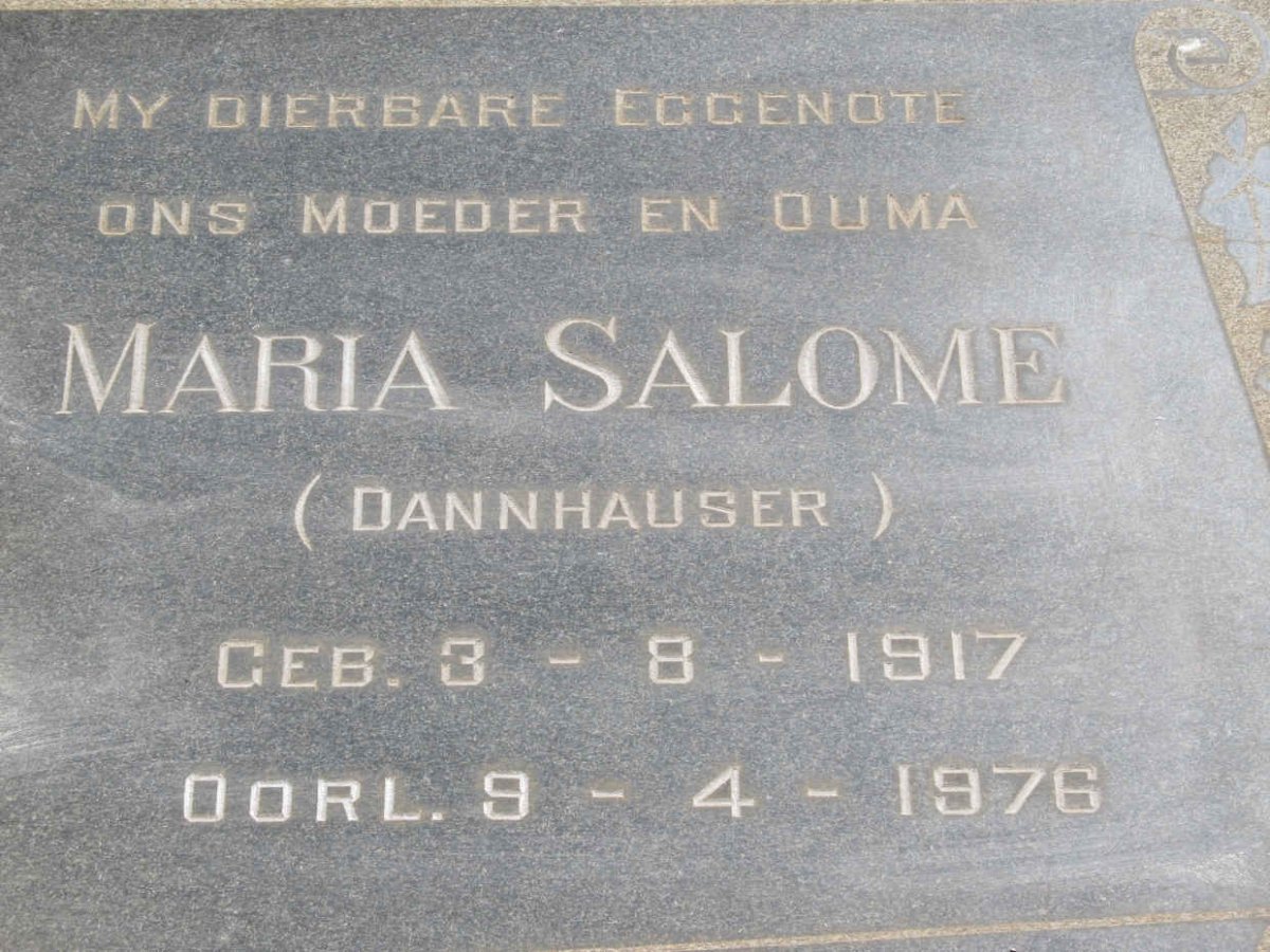 FERREIRA Maria Salome nee DANNHAUSER 1917-1976