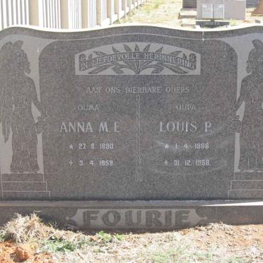 FOURIE Louis P. 1886-1958 &amp; Anna M.E. 1890-1959