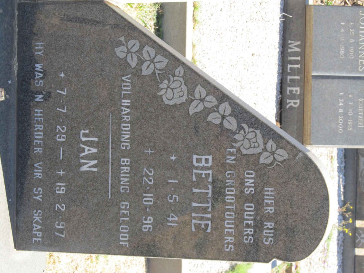 GELDENHUYS Jan 1929-1997 &amp; Bettie 1941-1996 :: GELDENHUYS Chris 1958-1981