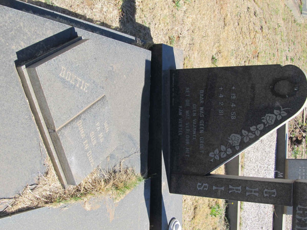 GELDENHUYS Jan 1929-1997 &amp; Bettie 1941-1996 :: GELDENHUYS Chris 1958-1981