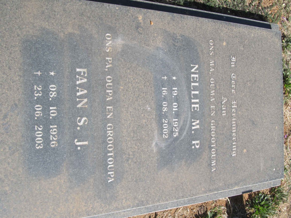 GERICKE S.J. 1926-2003 &amp; M.P. 1925-2002