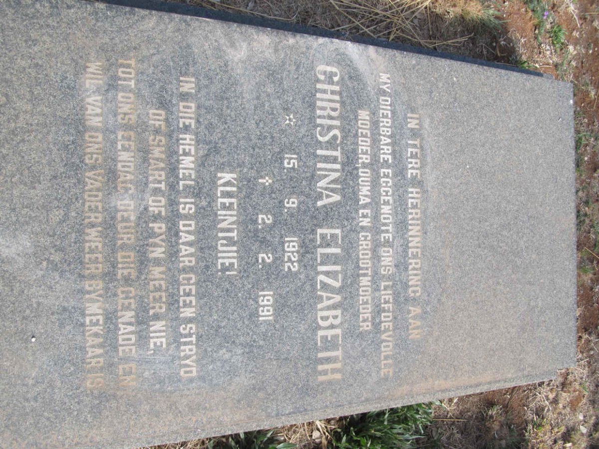 MARAIS Christina Elizabeth 1922-1991